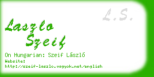 laszlo szeif business card